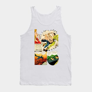 Scared Woman Surprised Fight Retro Comic Vintage Cartoon Tank Top